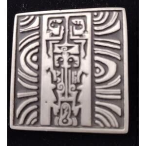 Alice Seely 2000 Vintage Menopause, Mid Life Celebration Square Pewter‎ Pin